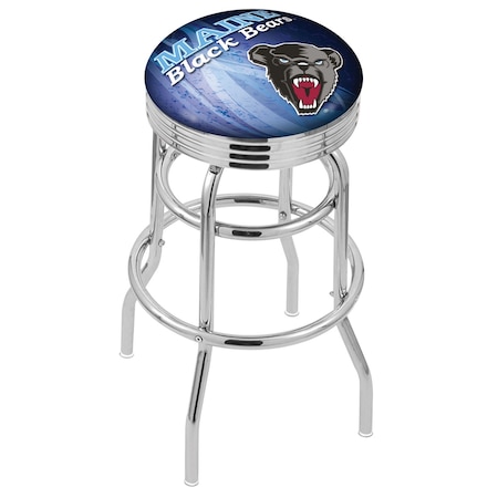 Holland Bar Stool Co 30" Chrome 2-Ring Maine Swivel Bar Stool, Accent Ring L7C3C30MaineU-D2